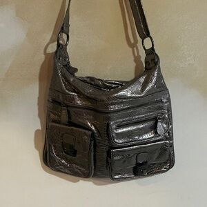 Stylish silver leather crossbody Bag